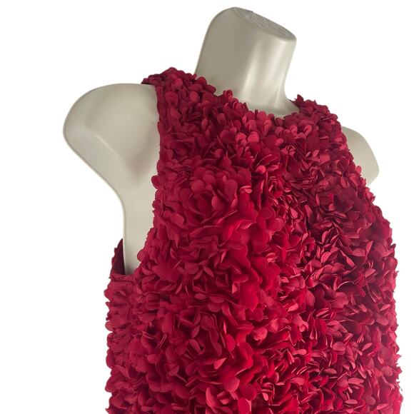 J. Crew Rosette 3D Flower Petal Mini Dress Ruby Red Size 2 - Picture 5 of 11